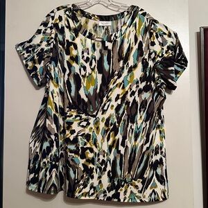 Dressbarn Multicolor Abstract Print Blouse